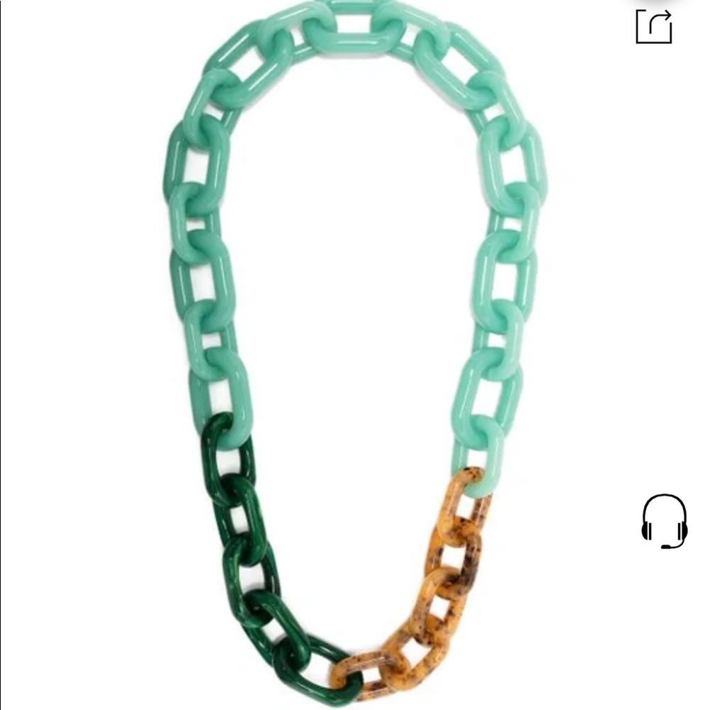 Emporio Armani chunky resin chain necklace in green